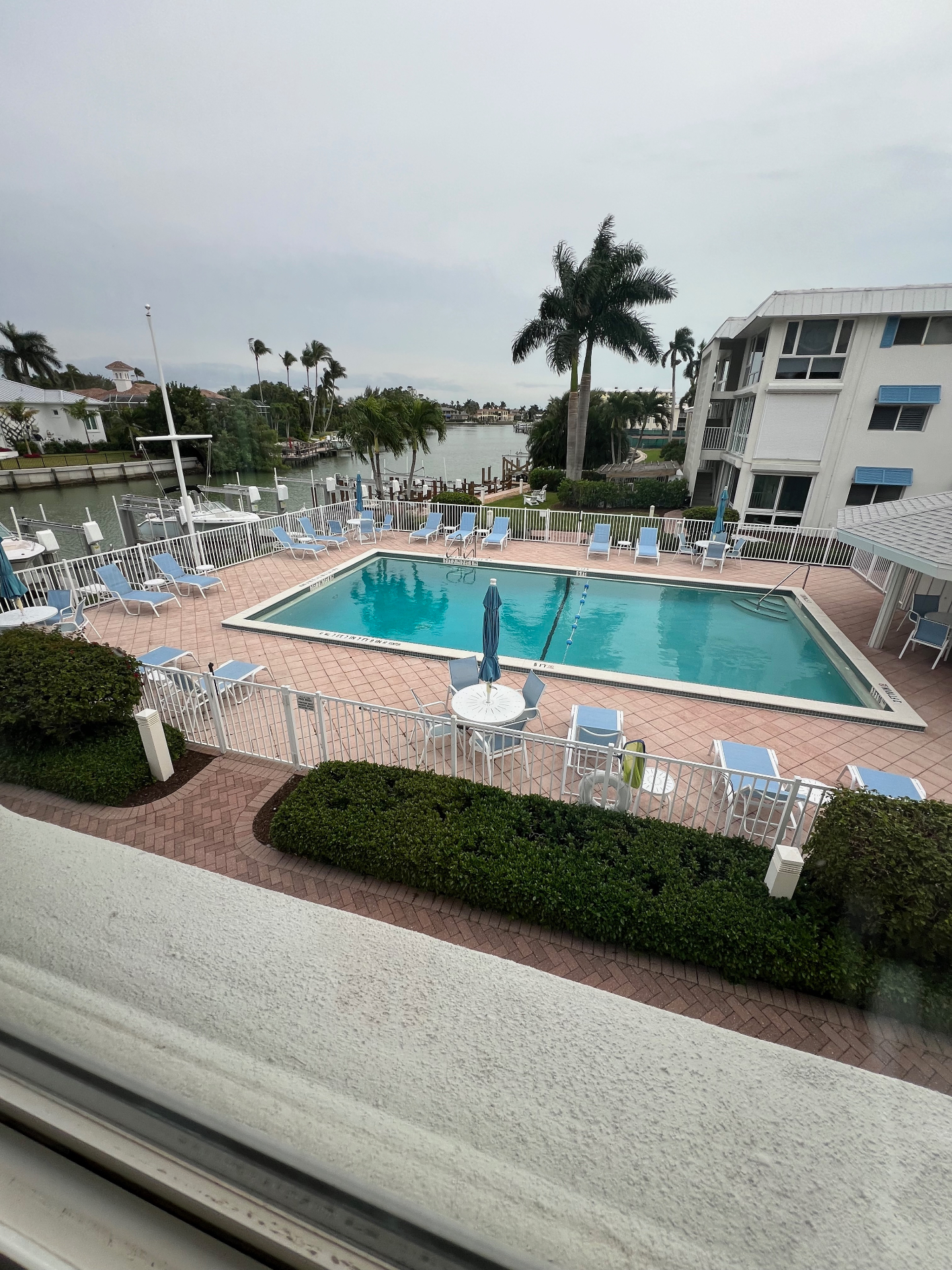 Pool deck overlooking the bay